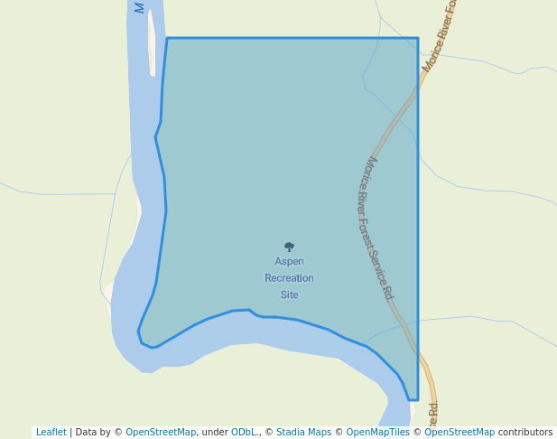 walking in Aspen Recreation Site map in Telkwa