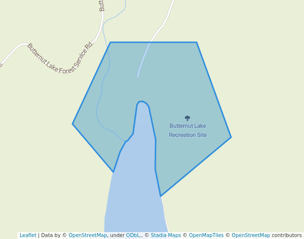 walking in Butternut Lake Recreation Site map in McLeod Lake