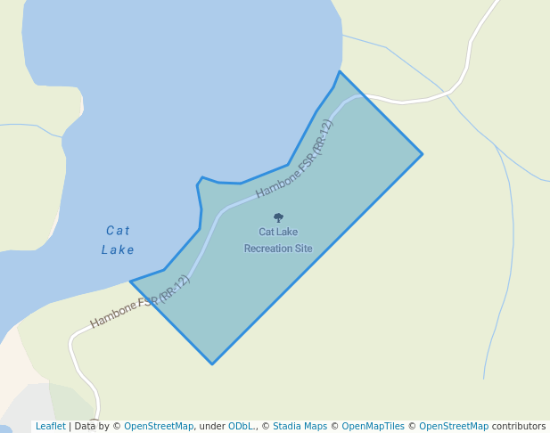 walking in Cat Lake Recreation Site map in Anzac