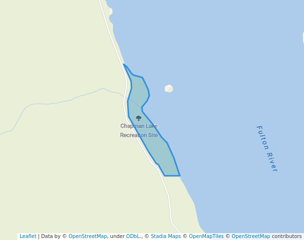 walking in Chapman Lake Recreation Site map in Granisle