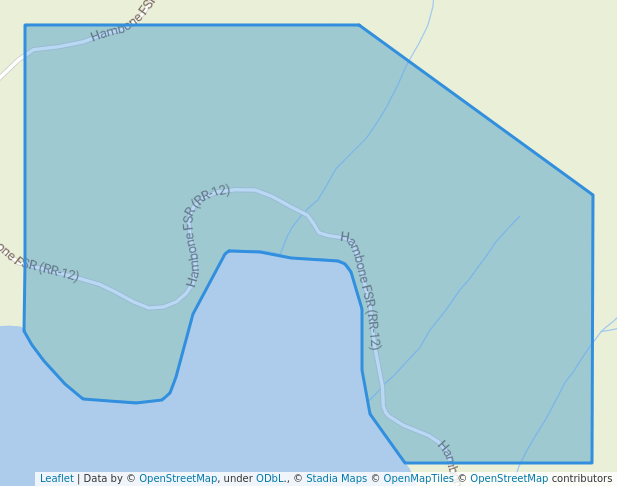 walking in Hambone Lake Recreation Site map in Anzac
