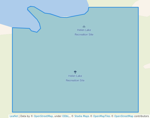 walking in Helen Lake Recreation Site map in Telkwa