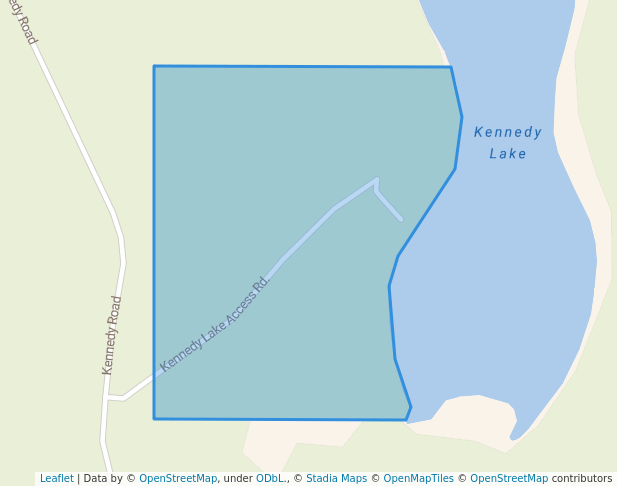 walking in Kennedy Lake Recreation Site map in Kennedy