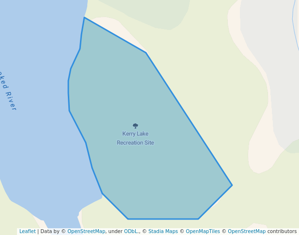 walking in Kerry Lake Recreation Site map in Bear Lake