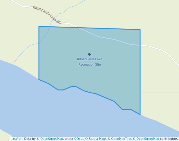 walking in Kitseguecla Lake Recreation Site map in Smithers