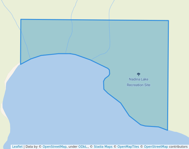 walking in Nadina Lake Recreation Site map in Telkwa