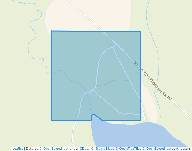 walking in Owen Lake Recreation Site map in Telkwa