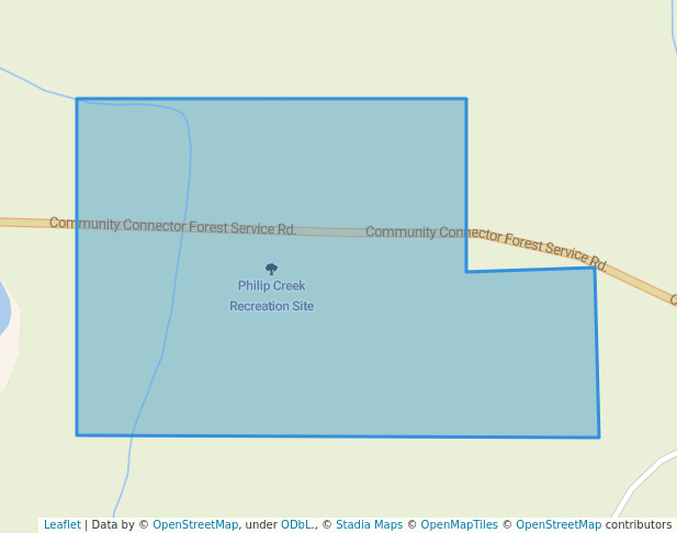 walking in Philip Creek Recreation Site map in McLeod Lake