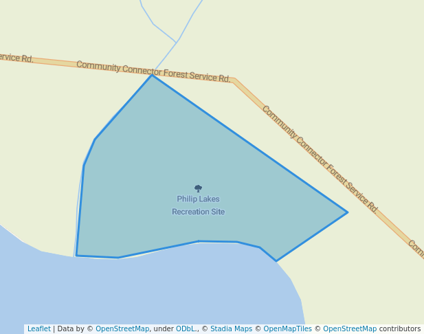 walking in Philip Lakes Recreation Site map in McLeod Lake