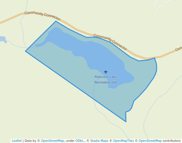 walking in Robinson Lake Recreation Site map in McLeod Lake