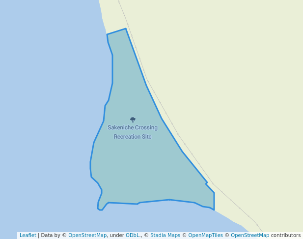 walking in Sakeniche Crossing Recreation Site map in Granisle