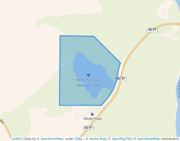 walking in Windy Point Lake Recreation Site map in McLeod Lake