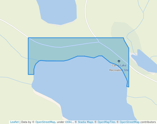 walking in Camp Lake Recreation Site map in Fort St. James