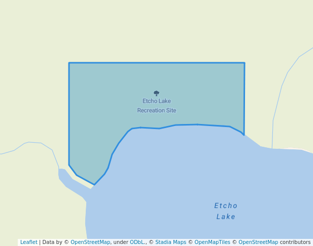 walking in Etcho Lake Recreation Site map in Fort Fraser