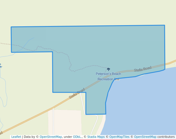 walking in Peterson's Beach Recreation Site map in Fort Fraser