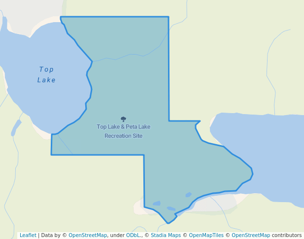 walking in Top Lake & Peta Lake Recreation Site map in Fraser Lake