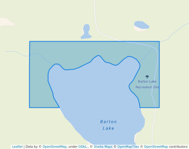 walking in Barton Lake Recreation Site map in Vanderhoof