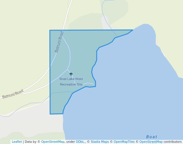 walking in Boat Lake West Recreation Site map in Chilanko Forks