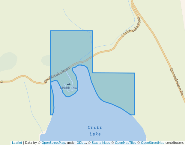 walking in Chubb Lake Recreation Site map in Hixon