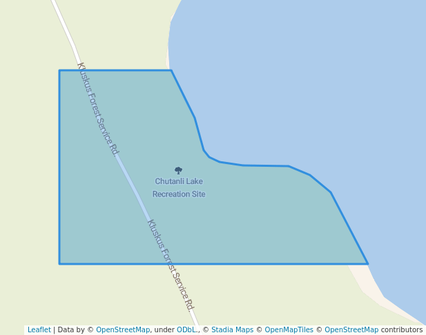 walking in Chutanli Lake Recreation Site map in Chilanko Forks