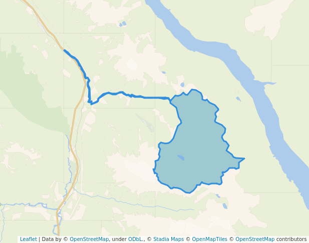walking in Clemina Creek Trails Recreation Site map in Avola