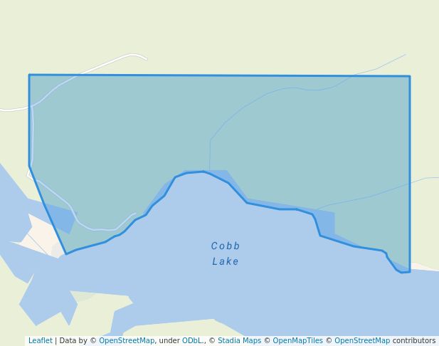 walking in Cobb Lake Recreation Site map in Vanderhoof