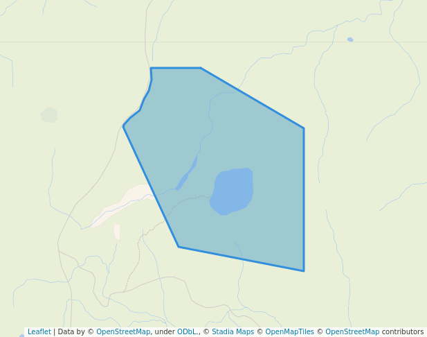 walking in Crater Lake Recreation Site map in Chilanko Forks