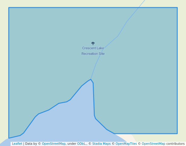 walking in Crescent Lake Recreation Site map in Wells