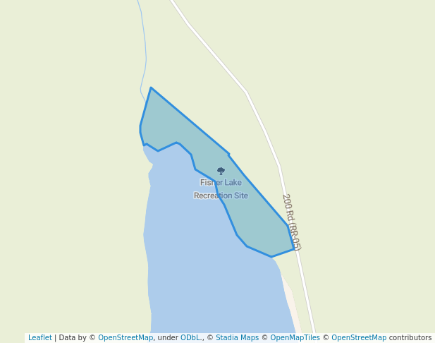 walking in Fisher Lake Recreation Site map in Bear Lake