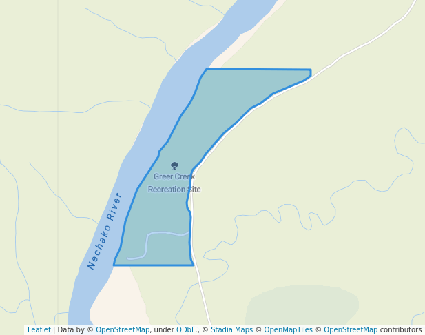 walking in Greer Creek Recreation Site map in Fort Fraser