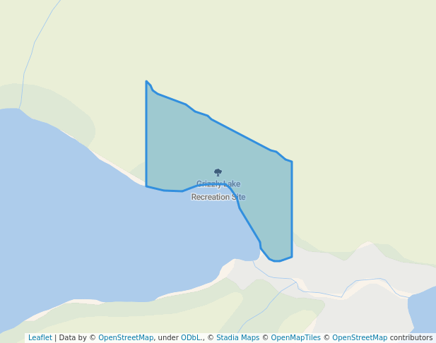 walking in Grizzly Lake Recreation Site map in Vanderhoof