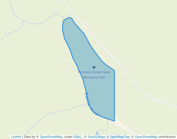 walking in Honolulu Indian Head Recreation Site map in Chilanko Forks