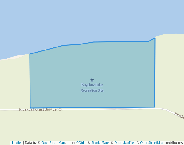 walking in Kuyakuz Lake Recreation Site map in Chilanko Forks