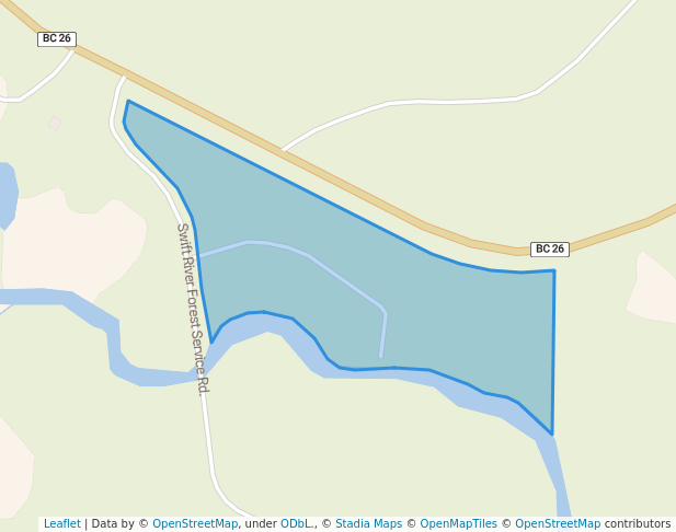 walking in Lightning Creek Recreation Site map in Coldspring House