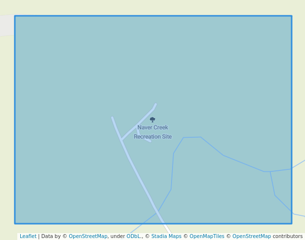 walking in Naver Creek Recreation Site map in Hixon