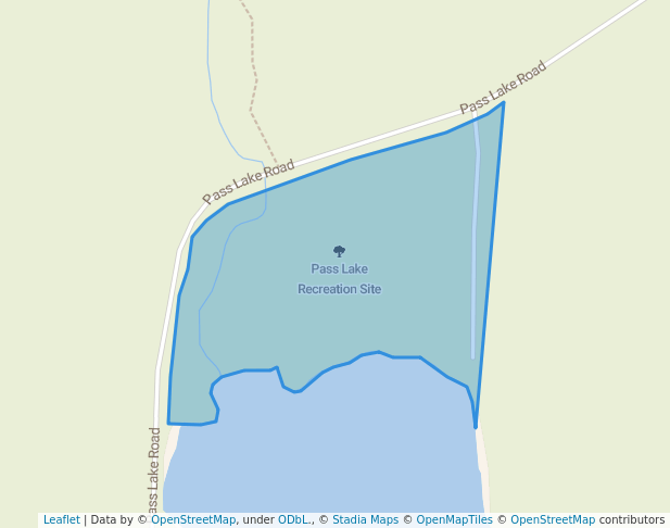 walking in Pass Lake Recreation Site map in Sinclair Mills