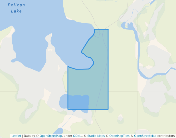 walking in Pelican Lake South Recreation Site map in Chilanko Forks