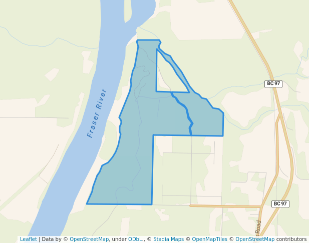 walking in Sisters Creek Recreation Site map in Quesnel