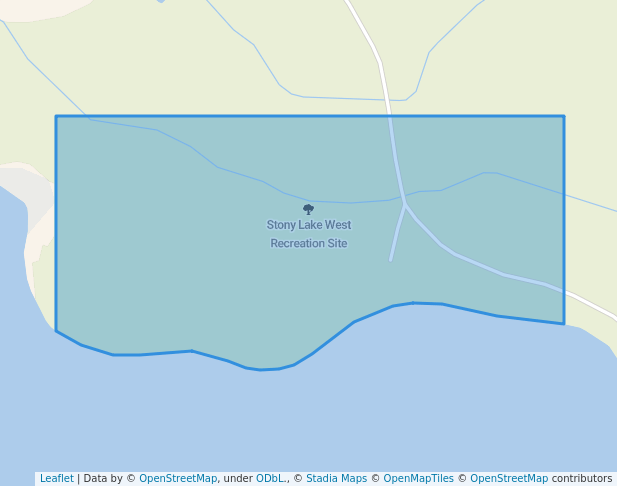 walking in Stony Lake West Recreation Site map in Wells