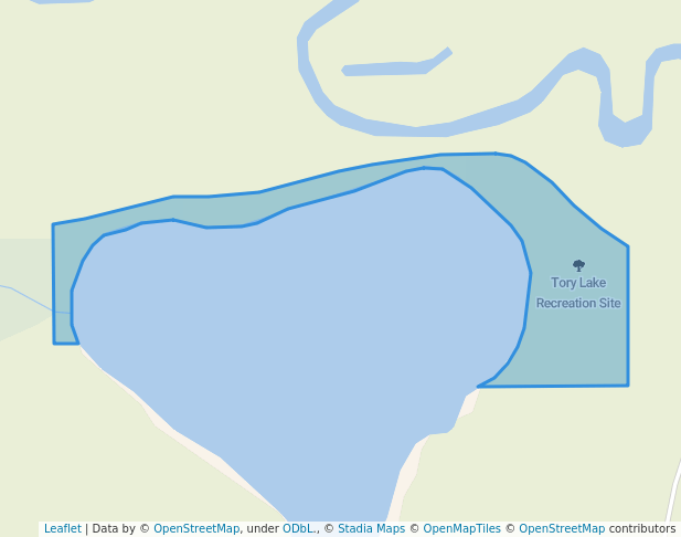 walking in Tory Lake Recreation Site map in Vanderhoof