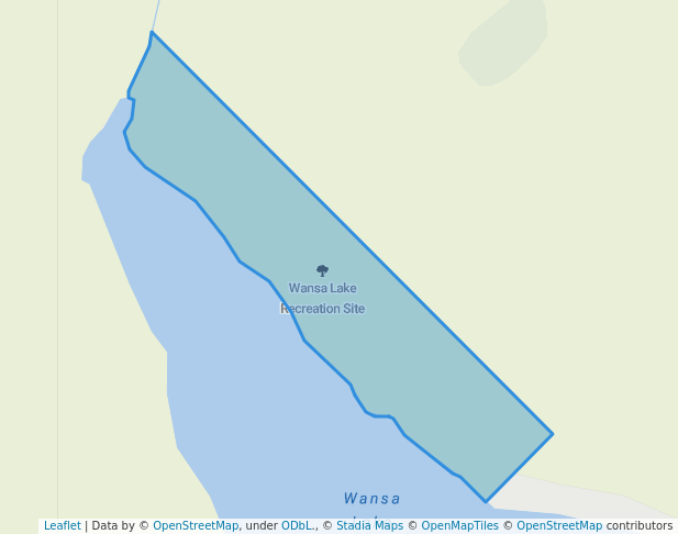walking in Wansa Lake Recreation Site map in Sinclair Mills