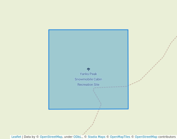 Yanks Peak Snowmobile Cabin Recreation Site in Likely | Map and Routes