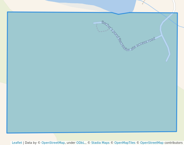 walking in Becher's Pond Recreation Site map in Riske Creek