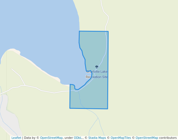walking in Charlotte Lake Recreation Site map in Kleena Kleene
