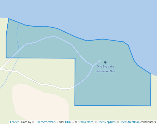 walking in One Eye Lake Recreation Site map in Kleena Kleene