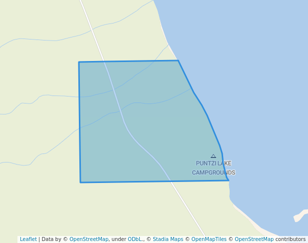 walking in Puntzi Lake Recreation Site map in Chilanko Forks