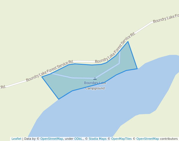 walking in Boundary Lake Recreation Site map in Bridge Lake