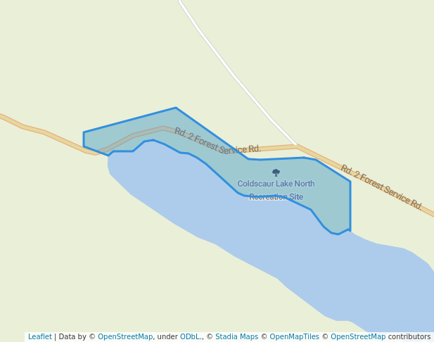 walking in Coldscaur Lake North Recreation Site map in Clearwater