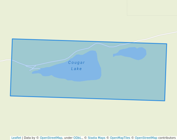 walking in Cougar Lake Recreation Site map in Bridge Lake