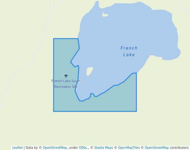 walking in French Lake South Recreation Site map in Lone Butte
